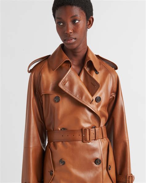 prada 2015 trench coat caramel|Caramel Nappa Leather Coat .